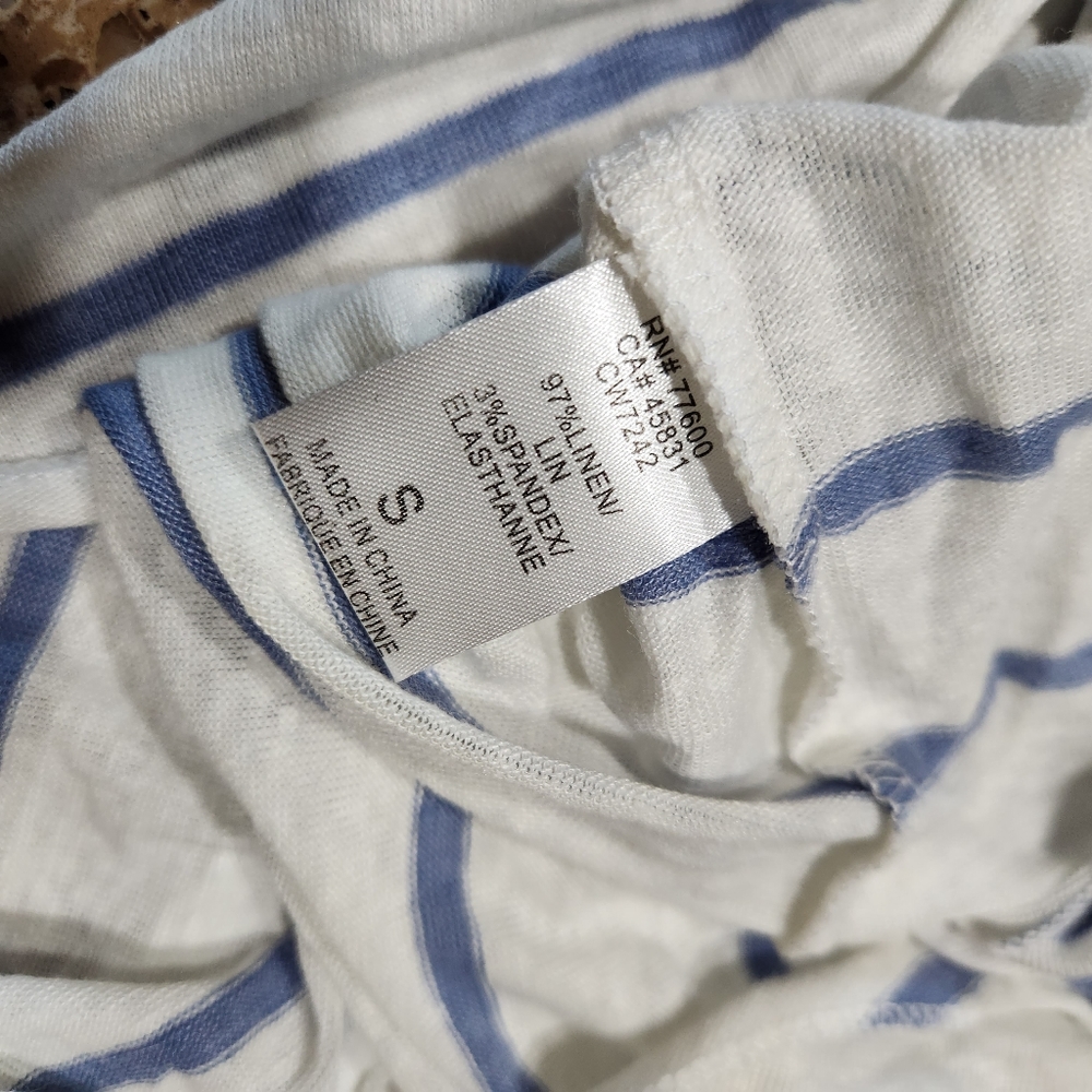 CHASOR Striped Linen Ruffle Strap Tank Top - Picture 5 of 5